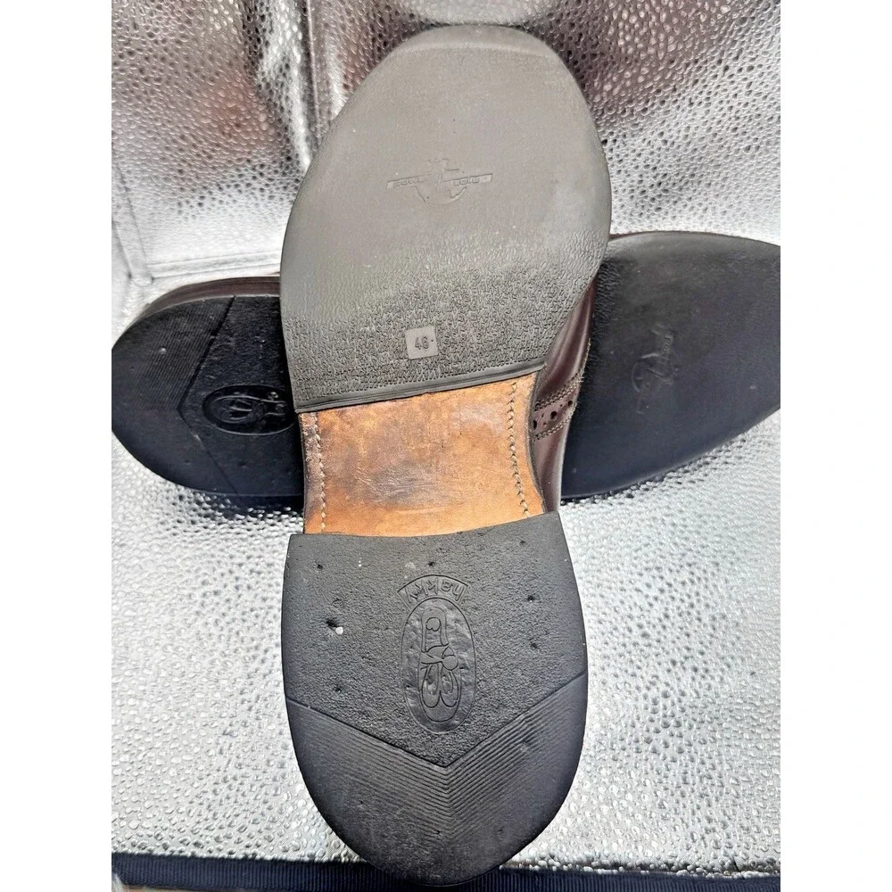 Vintage Allen Edmonds Polo Saddle Oxford Brown 10.5D USA Re-Soled Leather Shoes